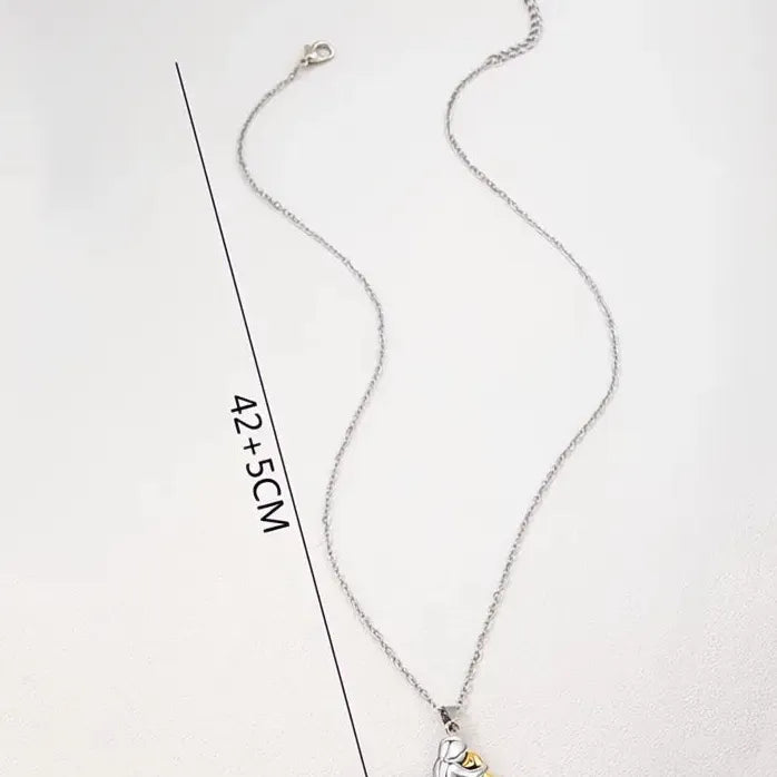 Cute Little Girl Puppy Pendant Necklace for Women Dog Jewelry Zinc Alloy