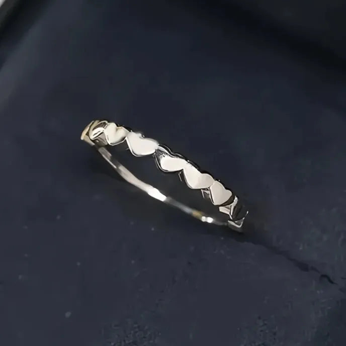 Minimalist Heart Ring for Women Brass Metal Silver Gold Love Jewelry Stylish