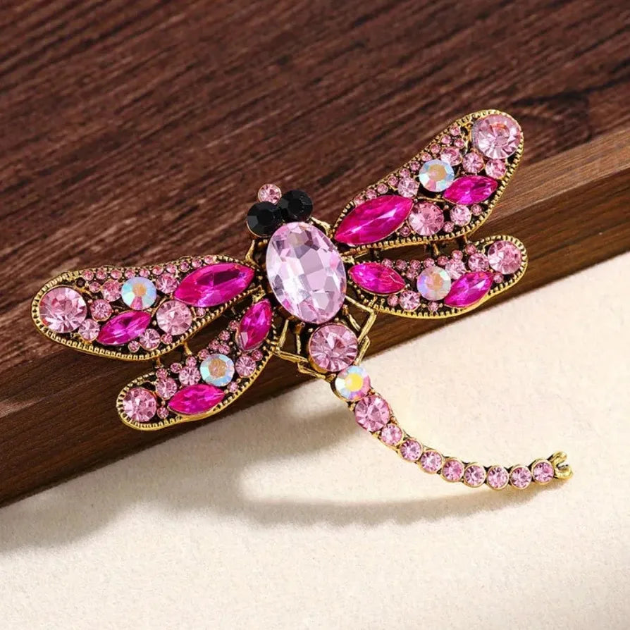 Vintage Chinese Dragonfly Dragon Brooch Pin Classic Jewelry Gift