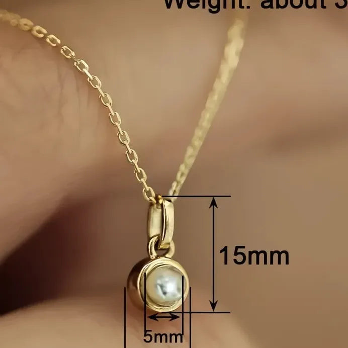 Luxury Gold Simulated Pearl Pendant Necklace for Women Engagement Gift