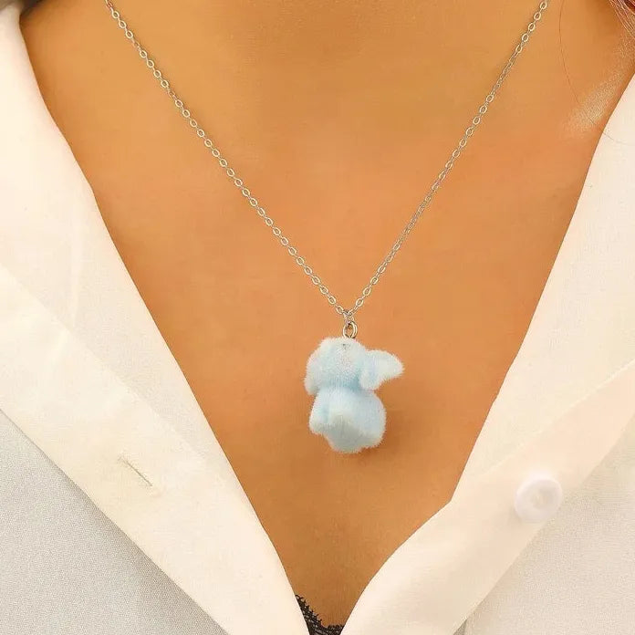 Adjustable Resin Animal Pendant Necklace for Women Panda Dog Elephant Rabbit Gift