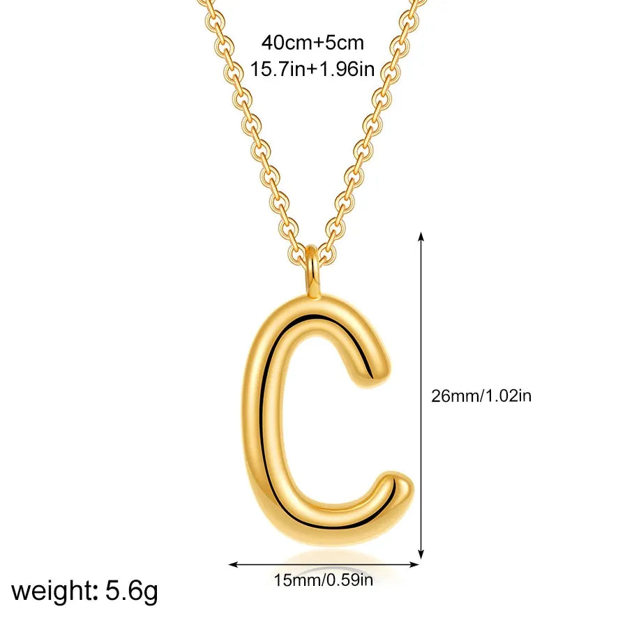 18K Gold Plated A-Z Initial Necklace Waterproof Alphabet Choker Jewelry Gift Women