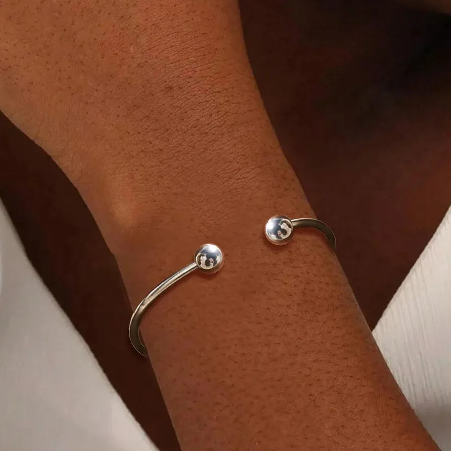 Stainless Steel Solid Ball Necklace Women Punk Silver Adjustable Jewelry Gift