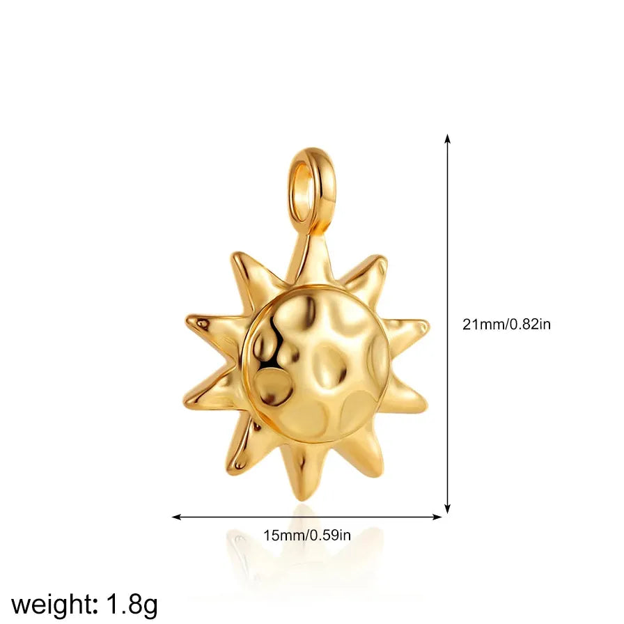 Stainless Steel Evil Eye Palm Cross Flower Pendant Jewelry Rust Resistant Charm
