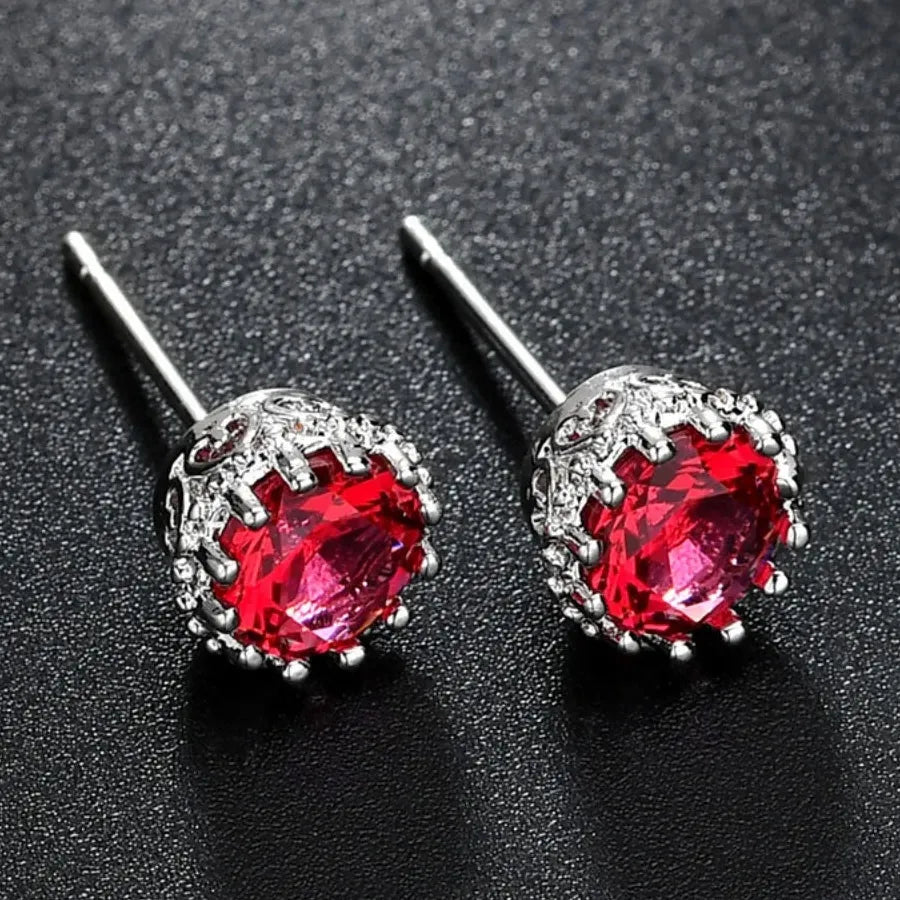 Gorgeous Zircon Stud Earrings for Women Wedding Engagement Dance Party Lead-Tin Alloy