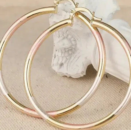 Classic Gold Color Geometric Hoop Earrings for Women Metal Jewelry