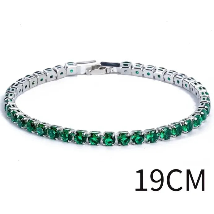 Elegant Women's Cubic Zirconia Link Chain Bracelet Gift Jewelry