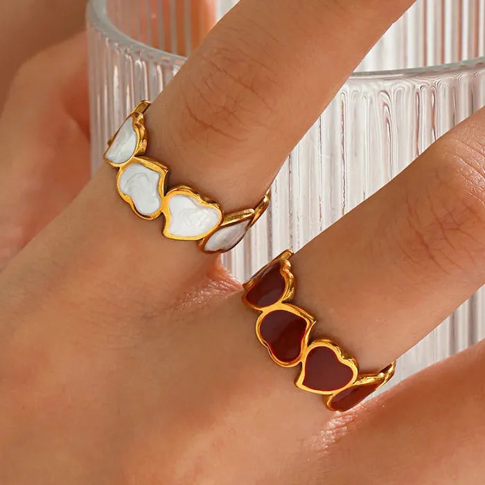 Adjustable Stainless Steel Love Ring for Women Irregular Heart Vintage Jewelry Gift