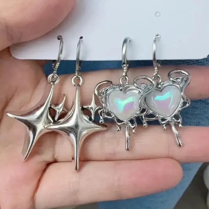 Creative Star Hoop Earrings Metal Fashion Jewelry Gifts for Women