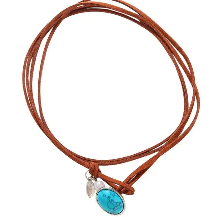 Bohemian Vintage Acrylic Geometric Pendant Necklace Women Ethnic Jewelry