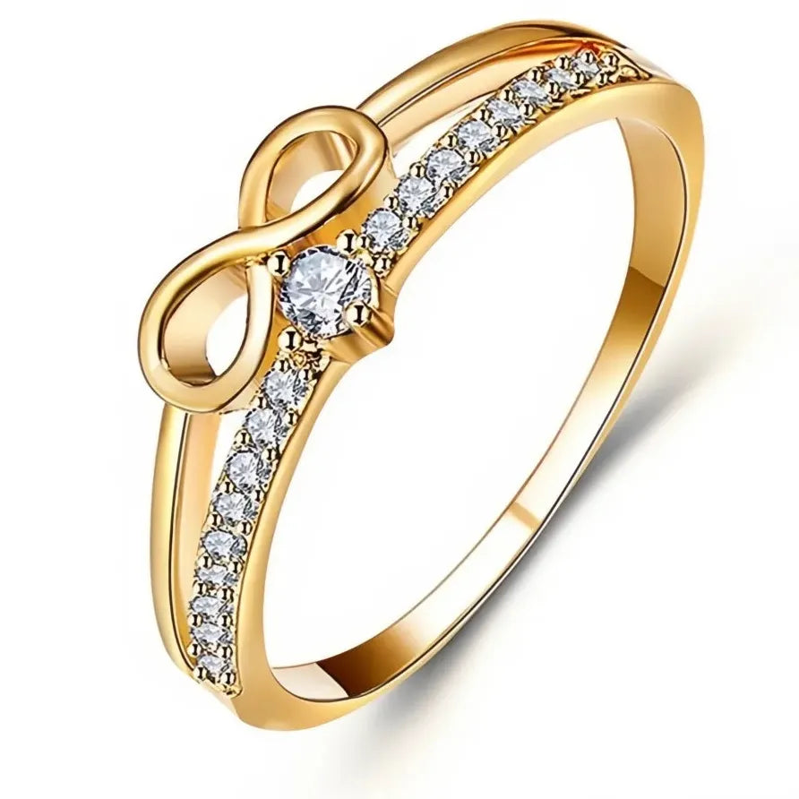 Infinity Bow Shape Cubic Zirconia Ring for Women Fashion Jewelry Gift