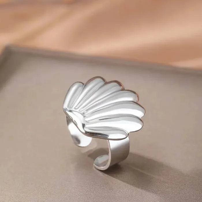 Stainless Steel Adjustable Starfish Open Ring Vintage Gold Jewelry Trendy