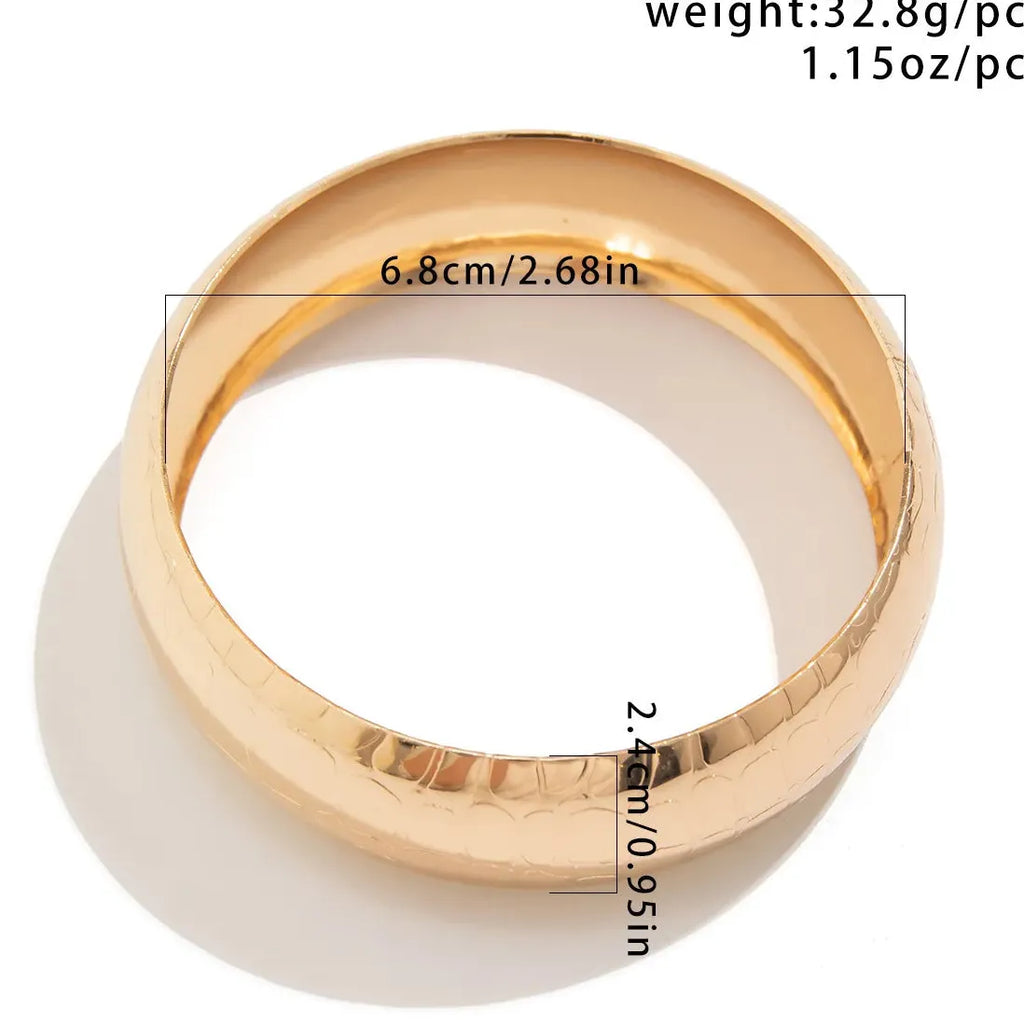14k Gold Plated Punk Geometric Wide Adjustable Cuff Bracelet Bangle Men Women