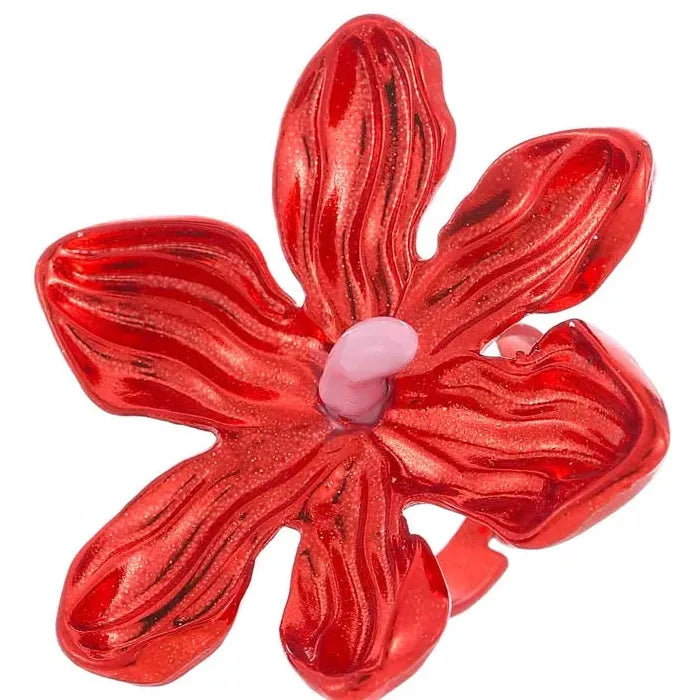 Adjustable Colorful Flower Geometric Ring for Women Stylish Fashion Jewelry