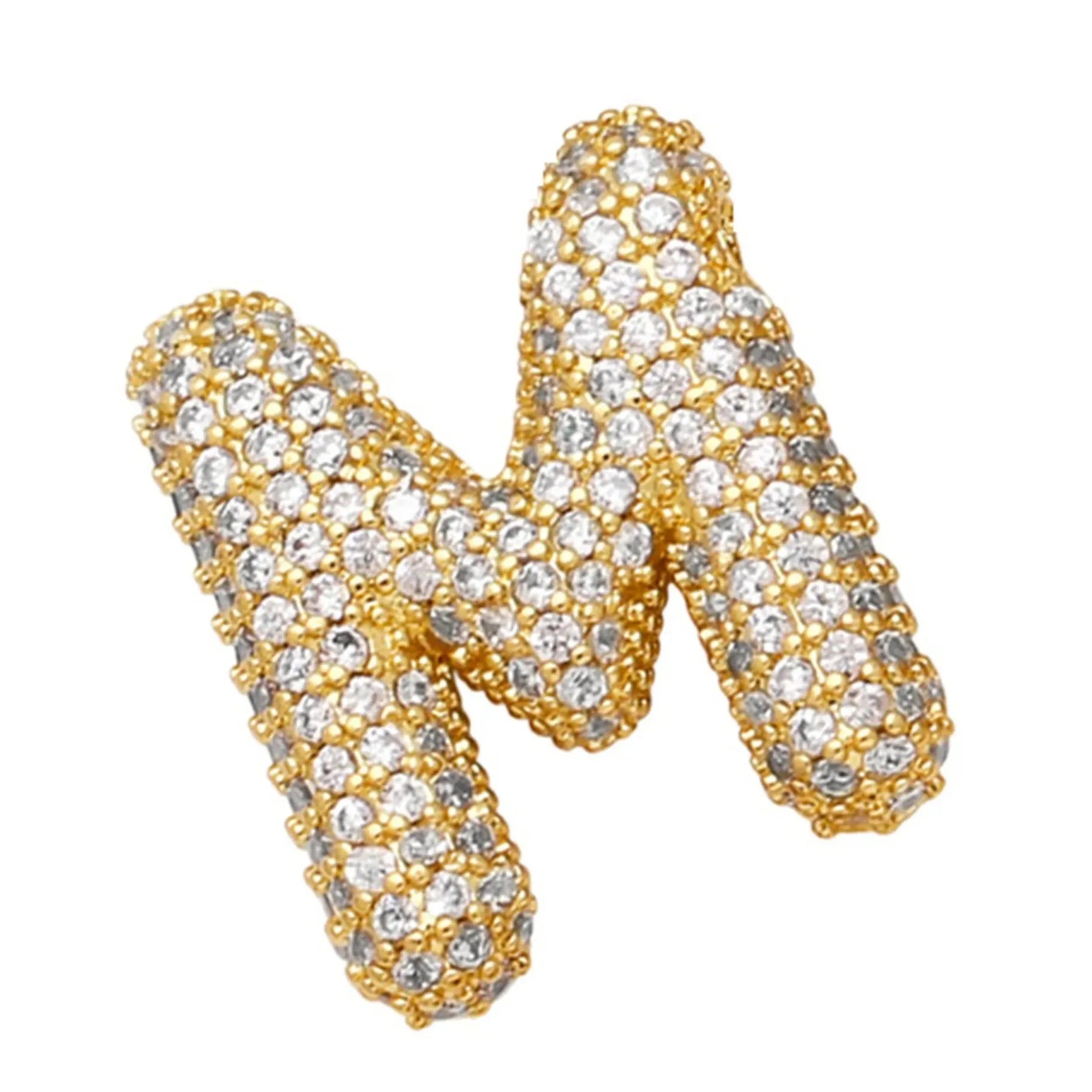 2026 Stainless Steel Bubble Letter A-Z Necklace Cubic Zirconia Pendant Women Girls