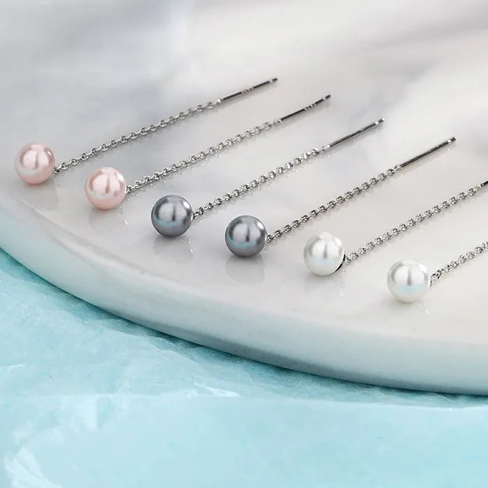 Elegant Long Imitation Pearl Dangle Tassel Earrings for Women Wedding Jewelry