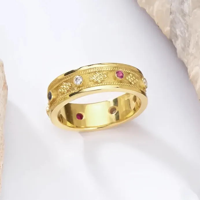 Vintage Gold Geometric Cubic Zirconia Rings for Women Fashion Jewelry