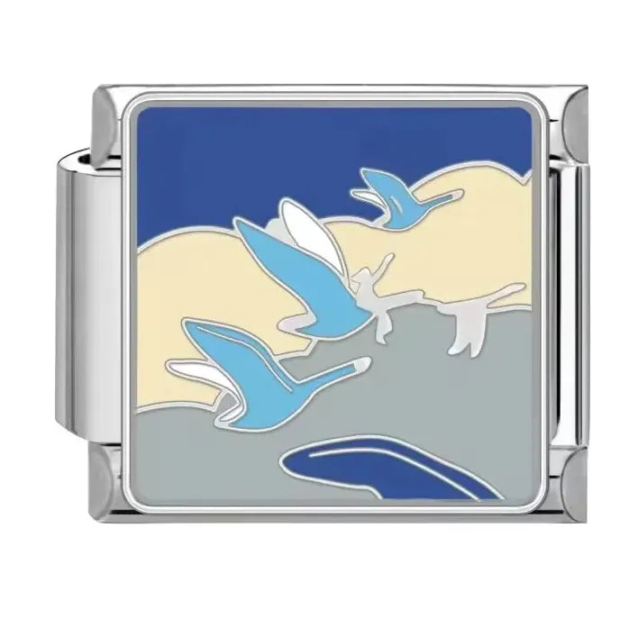 Ocean Series 18k Gold Plated Stainless Steel Charm Bracelet Unisex Dolphin Shark Sailboat