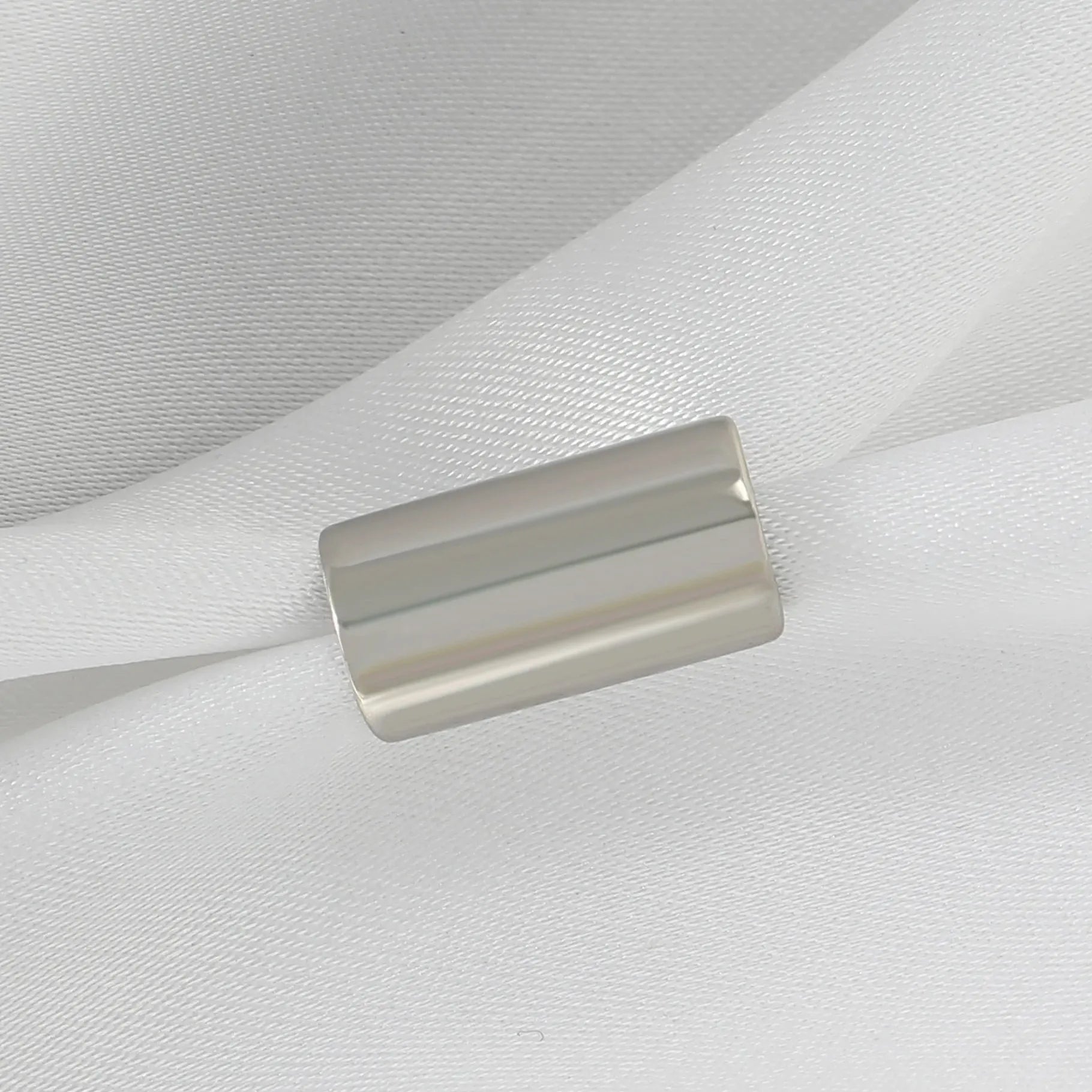 Silver Metal Long Tube Clip-On Ear Cuff Earrings Non-Piercing for Men Women