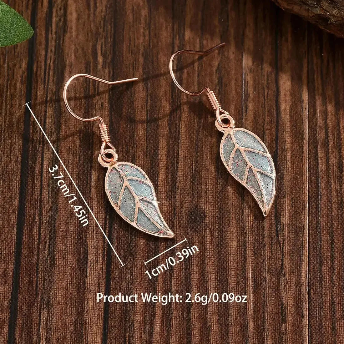 Copper Vintage Bohemian Leaf Earrings for Women and Girls, Colorful Pendant Gift
