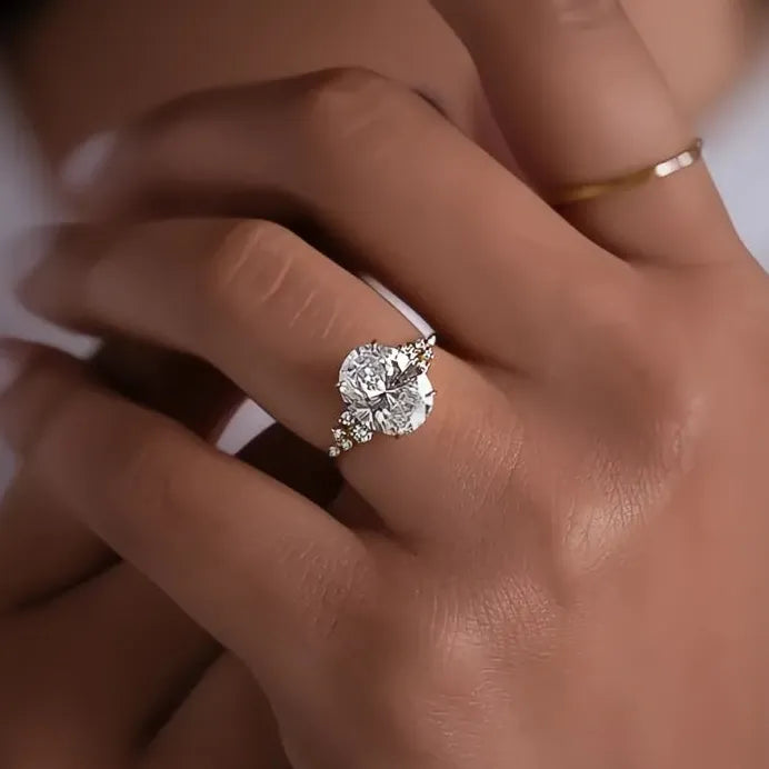 Elegant Full Bling Iced Out CZ Gold Color Women’s Bridal Wedding Ring Set