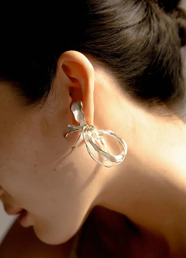 2024 Drunken Flower Copper Alloy Stud Earrings Vintage Plant Gifts for Women