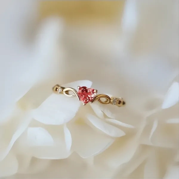 Cute Heart Cubic Zirconia Ring for Women, Creative Design, Daily Wear Jewelry Accessory