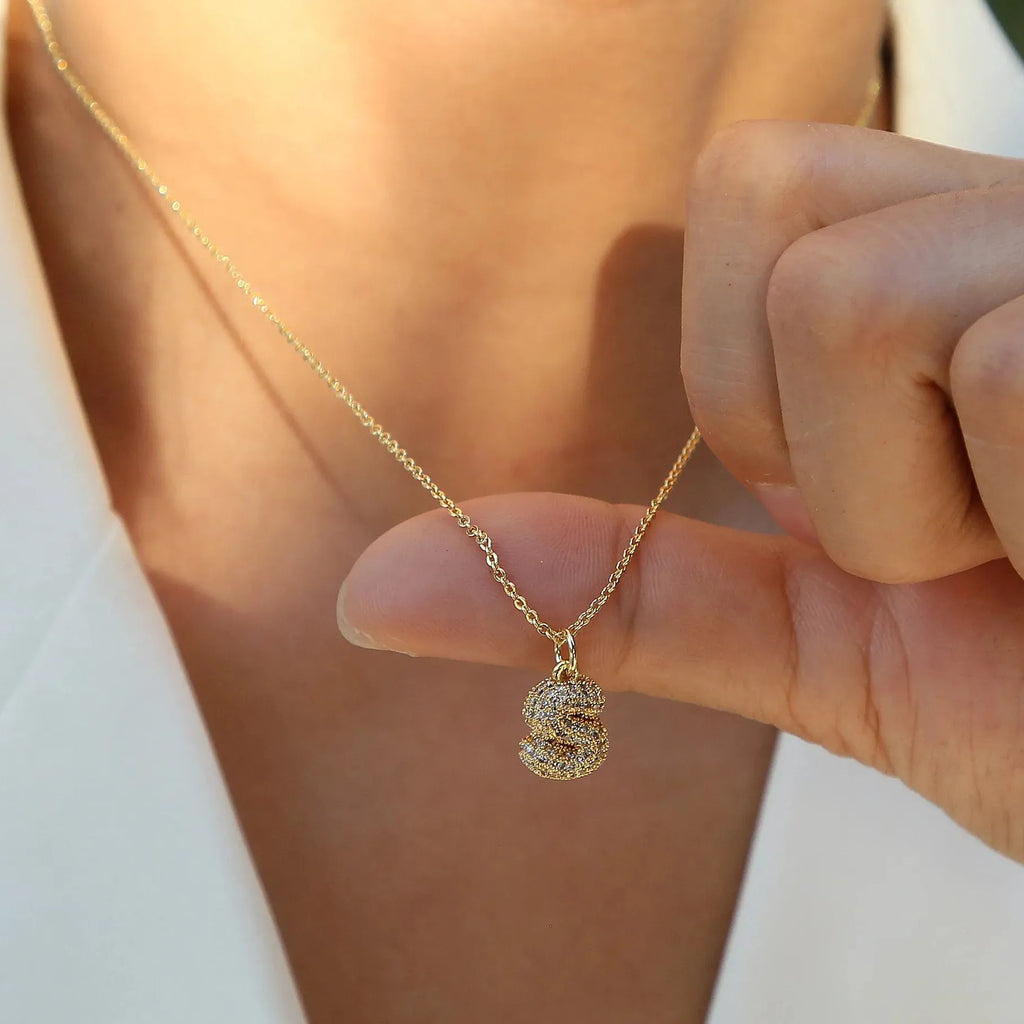 18k Gold Plated A-Z Initial Pendant Necklace Stainless Steel Choker Women Gift