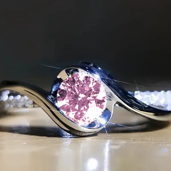 Luxury Women's Brass Geometric Wedding Rings with Cubic Zirconia Engagement Jewelry
