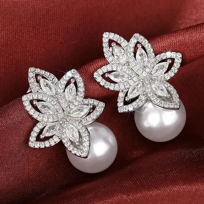 Elegant Dainty Imitation Pearl Drop Earrings for Women Copper Alloy Jewelry