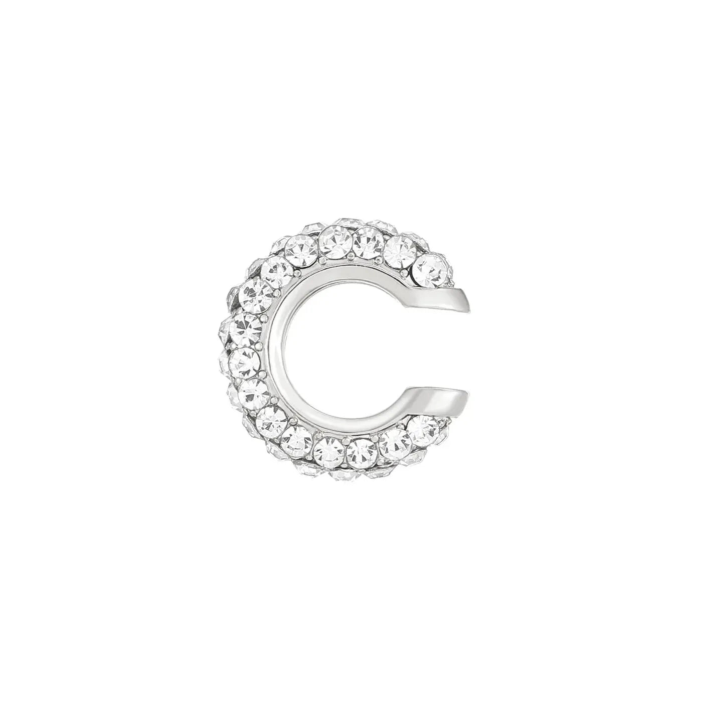 Vintage Round C Shape Cartilage Clip Earrings for Women Copper Rhinestone Jewelry