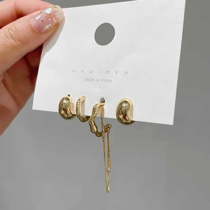 2025 Gold Rhinestone Hoop Earrings for Women Zircon Flower Bow Jewelry