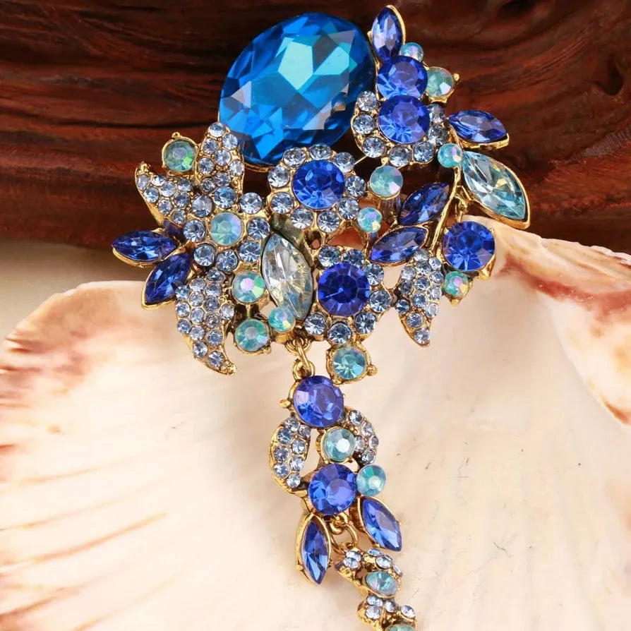 Classic Tassel Flower Brooch Pin Jewelry Gift for Men Women