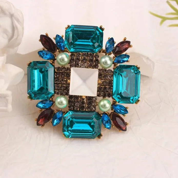 Elegant Classic Cross Flower Brooch Pin Jewelry Gift for Men Women