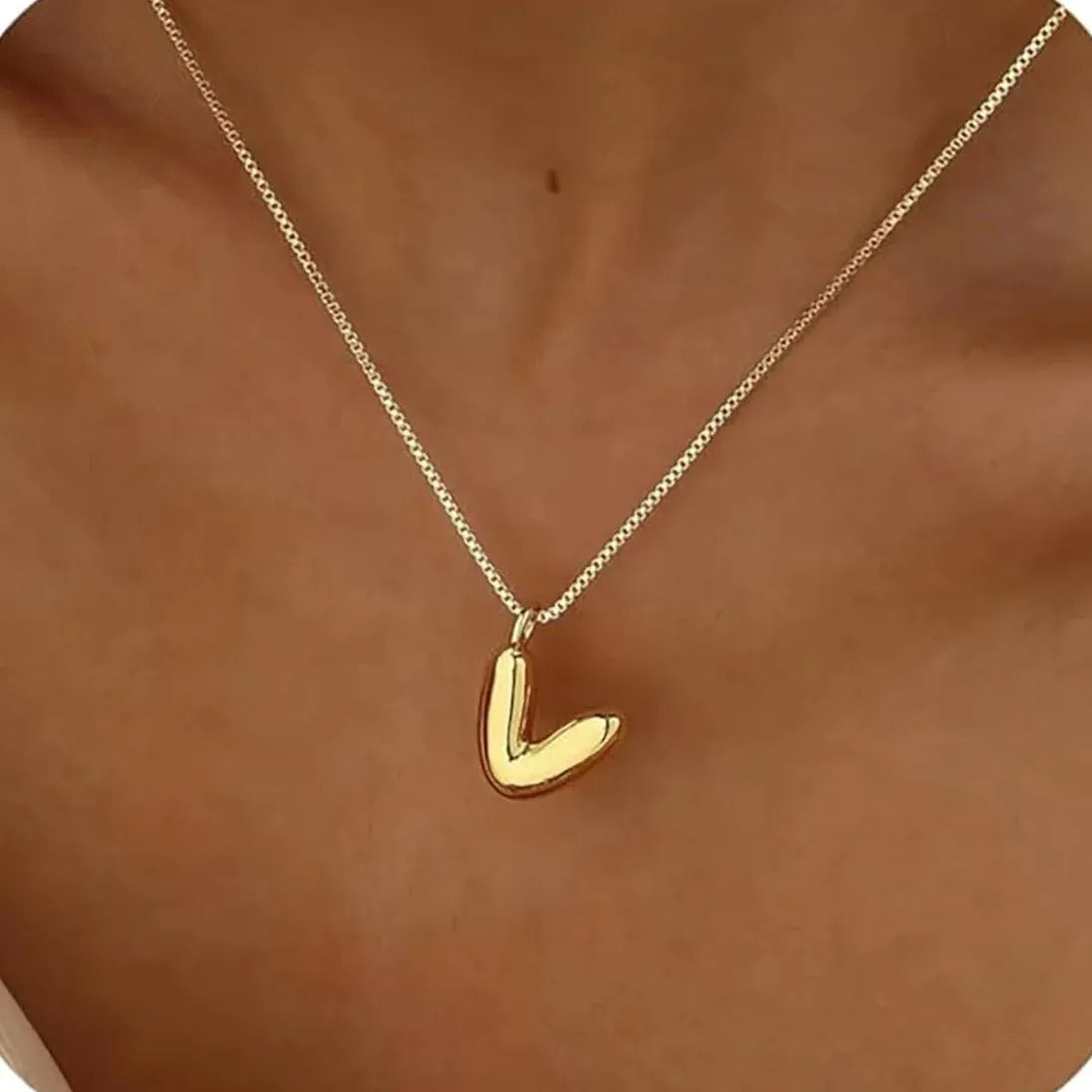 18k Gold Plated Stainless Steel Alphabet Initial Pendant Necklace A-Z for Women