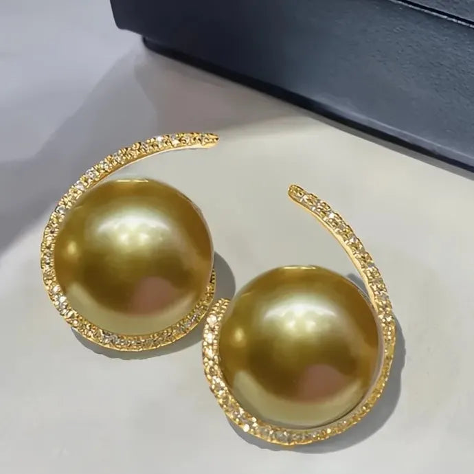 Simulated Pearl Drop Earrings with CZ Cubic Zirconia Brass Alloy for Wedding Party