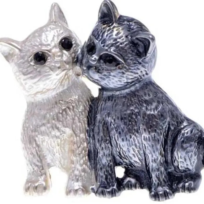 Women's Bicolor Cat Brooch Retro Animal Jewelry Gift for Women