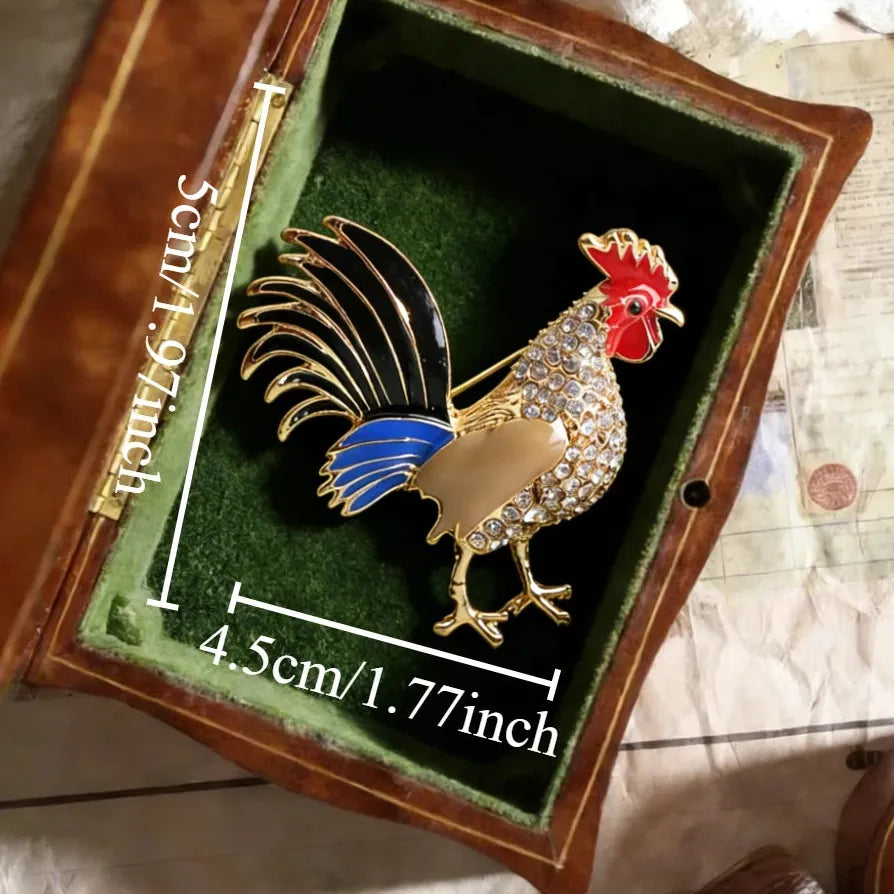 Luxury Classic Rooster Brooch Jewelry Gift for Men and Women