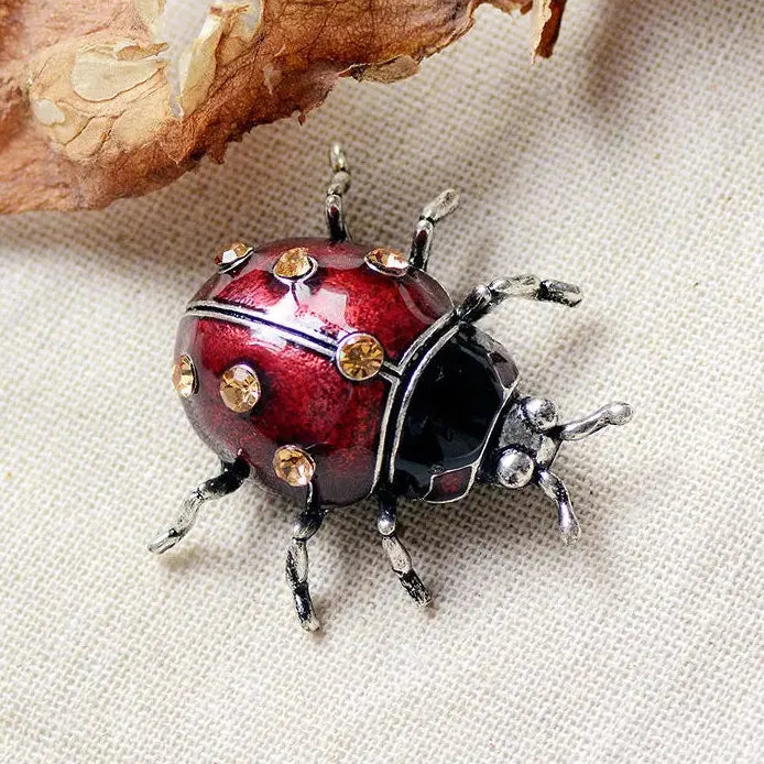 Classic Ladybug Beetle Brooch Insect Jewelry for Women and Men