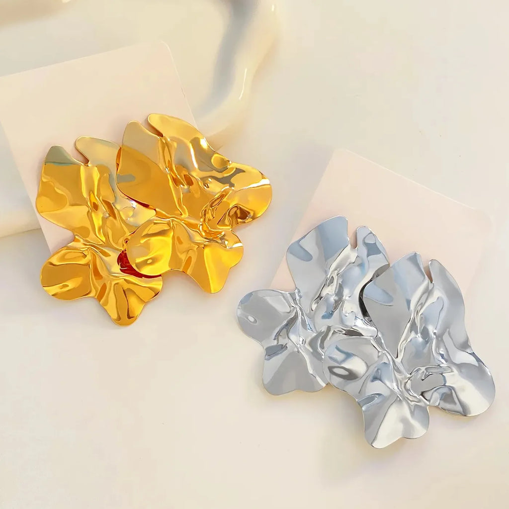 Large Geometric Zinc Alloy Stud Earrings Women Punk Statement Jewelry