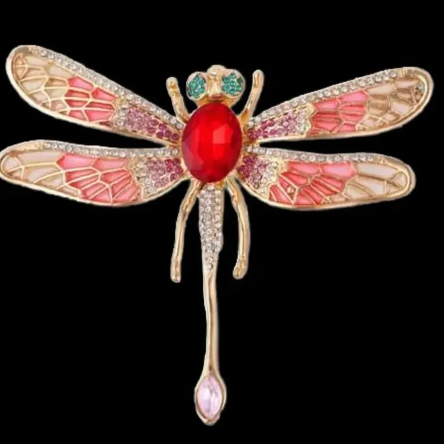 Vintage Chinese Dragonfly Dragon Brooch Pin Classic Jewelry Gift