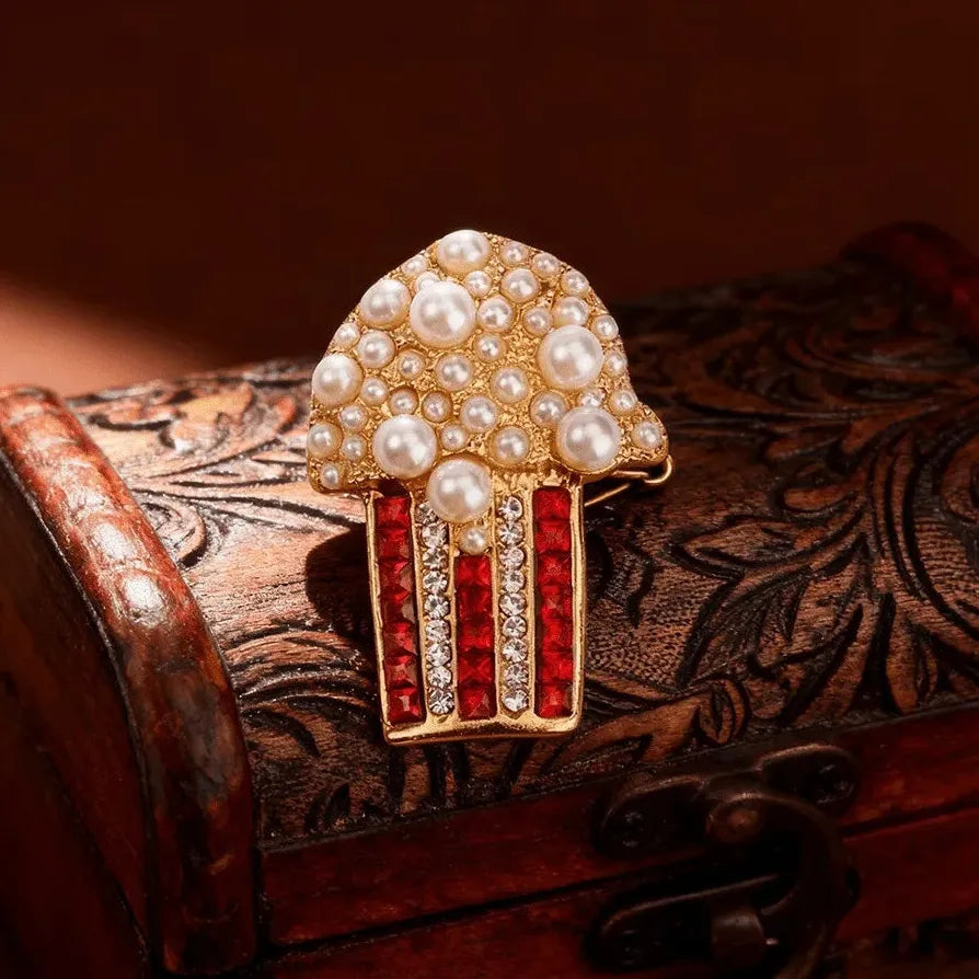 Luxury Vintage Popcorn Brooch for Men & Women Stylish Gift Accessory