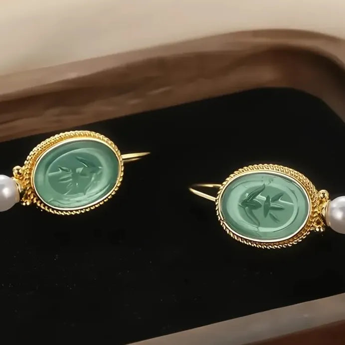 Elegant Gold Drop Earrings with Simulated Pearl for Women Jewelry Accessory