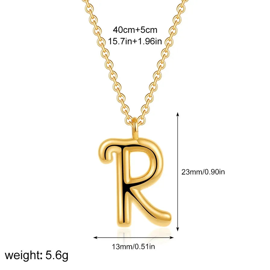 18K Gold Plated A-Z Initial Necklace Waterproof Alphabet Choker Jewelry Gift Women