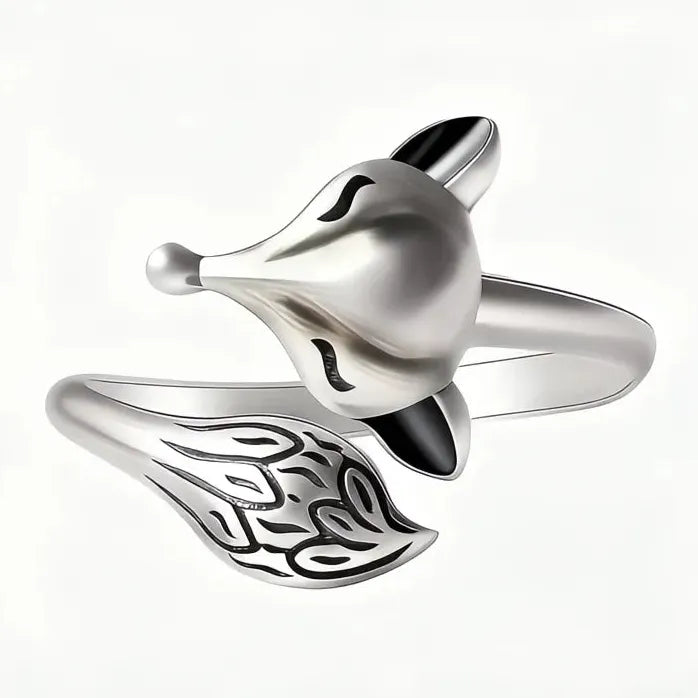 Vintage Adjustable Brass Fox Animal Ring for Women Jewelry Gift