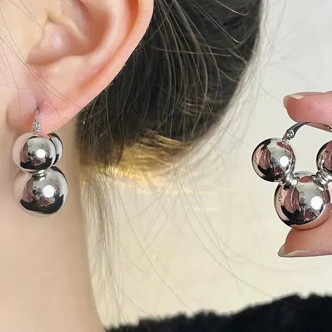 Irregular Geometric Metal Pendant Stud Earrings for Women Hip-Hop Rock