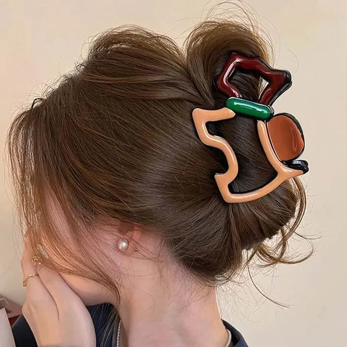 Cartoon Dog Hair Claw Clip for Women Girls Plastic Hair Accessory