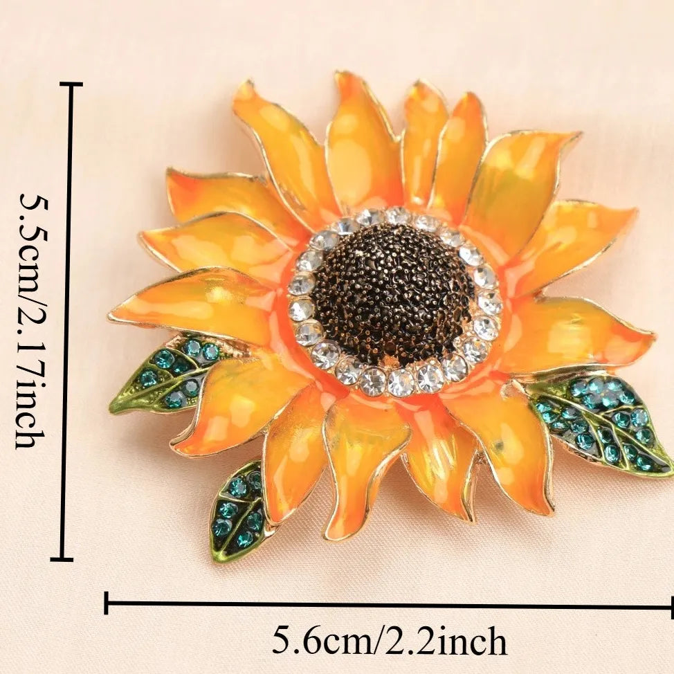 Sunflower Brooch Pin Jewelry Gift for Men and Women Classic Style