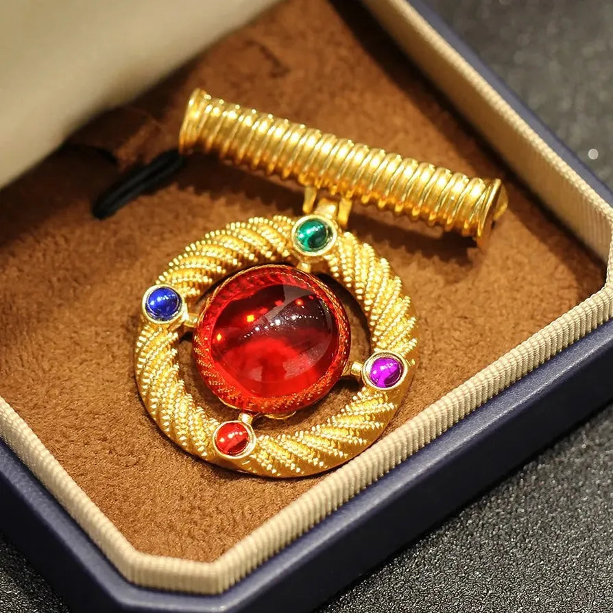 Classic Chinese Style Medallion Brooch Gift for Men & Women
