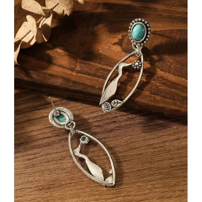 Vintage Zinc Alloy Hummingbird Drop Earrings Women’s Animal Jewelry Gift